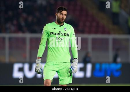 Marco Sportiello, portiere di Atalanta, durante il campionato italiano Serie Una partita di calcio tra US Lecce e Atalanta BC il 9 novembre 2022 allo Stadio Via del Mare â&#X80;&#X9C;Ettore Giardinieroâ&#X80;&#x9d; a Lecce, Italia - Foto: Marco Verri/DPPI/LiveMedia Foto Stock