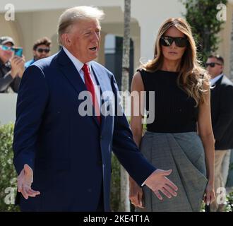 L’ex presidente degli Stati Uniti Donald Trump e l’ex First Lady Melania Trump Foto Stock