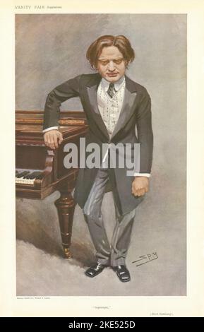 VANITY FAIR SPIA FUMETTO Mark Hambourg 'improvvisato' Concert pianista. Musica 1908 Foto Stock