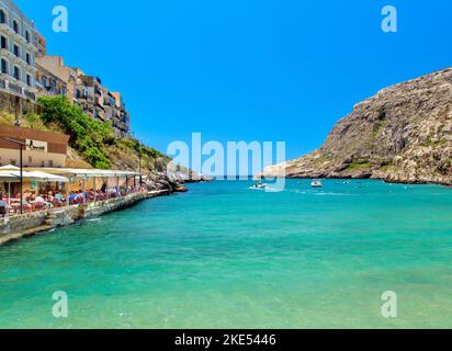 Baia di Xlendi, Gozo, Malta Foto Stock