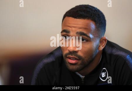 Foto del file datata 08-10-2019 di Callum Wilson in Inghilterra. James Maddison, centrocampista e attaccante Callum Wilson, sono stati inclusi nella squadra inglese di 26 uomini per la Coppa del mondo, ha annunciato la Football Association. Data di emissione: Giovedì 10 novembre 2022. Foto Stock