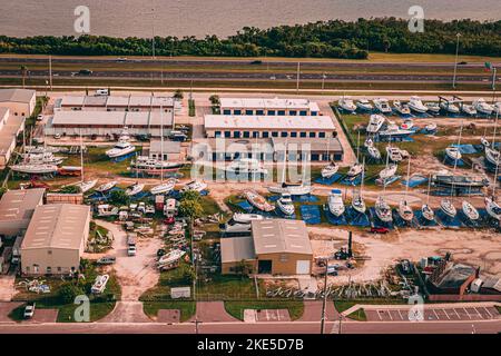 Un'antenna di Cape Canaveral in Florida, Stati Uniti. Foto Stock