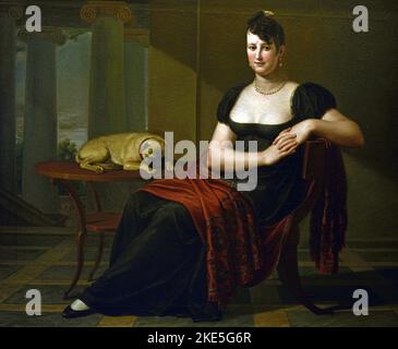 ELISA Bonaparte Baciocchi di Pietro Benvenuti. Italiano. 1769-1844,Palazzo Pitti Firenze, Italia, 1807 fu reclutato per diventare pittore di corte di Elisa Bonaparte Baciocchi e per dirigere l'Accademia fiorentina di Belle Arti. Morì a Firenze, mentre deteneva la carica di Direttore. In quella posizione, ebbe molti alunni e studenti, tra cui Giuseppe Bezzuoli, Gaspero Martellini, Tomasso Gazzarini, Niccola Cianfanelli, Luigi Mussini e Giorgio Berti. Foto Stock