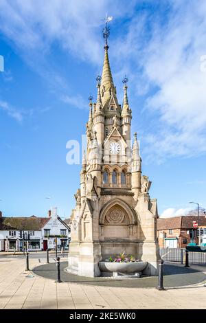 La fontana Shakespeare Memorial o American Fountain a Stratford Upon Avon, Warwickshire, Regno Unito, il 8 novembre 2022 Foto Stock