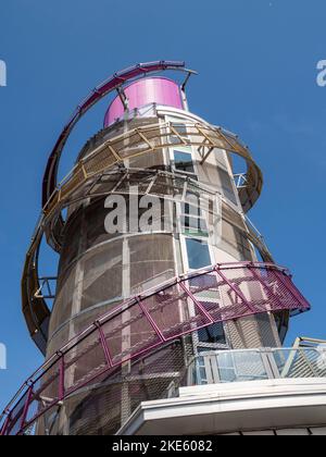 Molo verticale - The Beacon, Esplanade, Redcar, North Yorkshire, Inghilterra Foto Stock