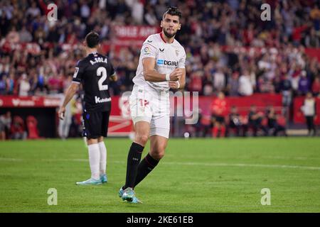 Siviglia, Spagna. 09th Nov 2022. Rafa Mir (12) del Sevilla FC visto durante la partita di LaLiga Santander tra Sevilla FC e Real Sociedad all'Estadio Ramon Sanchez Pizjuan di Siviglia. (Photo Credit: Gonzales Photo/Alamy Live News Foto Stock