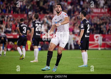 Siviglia, Spagna. 09th Nov 2022. Rafa Mir (12) del Sevilla FC visto durante la partita di LaLiga Santander tra Sevilla FC e Real Sociedad all'Estadio Ramon Sanchez Pizjuan di Siviglia. (Photo Credit: Gonzales Photo/Alamy Live News Foto Stock