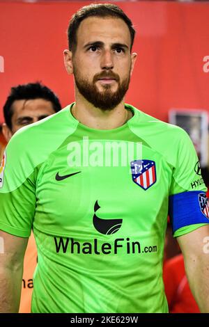 MALLORCA, SPAGNA - 9 NOVEMBRE: Jan Oblak di Atletico de Madrid uscire la partita tra RCD Mallorca e Atletico de Madrid di la Liga Santander il 9 novembre 2022 presso Visit Mallorca Stadium Son Moix a Mallorca, Spagna. (Foto di Samuel Carreño/ PX Images) Foto Stock