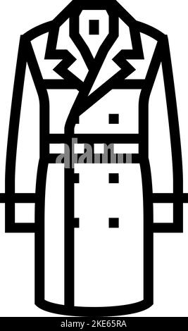 figura vettoriale icona linea maschile outerwear trench Illustrazione Vettoriale