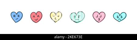 Cuori emoji. Cuore di Doodle su sfondo trasparente. Stile piatto. Design alla moda. Illustrazione vettoriale Illustrazione Vettoriale