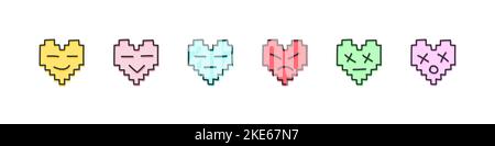 Cuori emoji. Cuore di Doodle su sfondo trasparente. Stile piatto. Illustrazione vettoriale Illustrazione Vettoriale