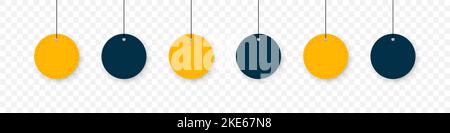 Etichette. Etichette dei prezzi vuote o etichette regalo. Set di etichette con cavo. Illustrazione vettoriale Illustrazione Vettoriale