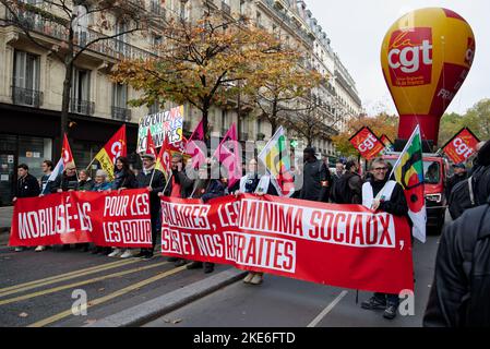 à mobilier pour les salaires en Paris, la cgt n'a pas réussie à mobilizer en nombre les différentes succursali professionnelle Foto Stock