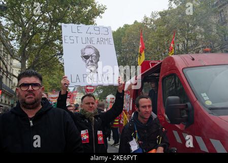 à mobilier pour les salaires en Paris, la cgt n'a pas réussie à mobilizer en nombre les différentes succursali professionnelle Foto Stock