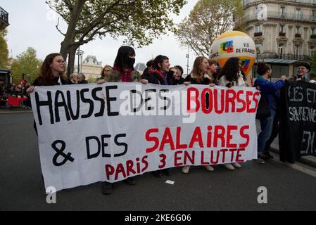 à mobilier pour les salaires en Paris, la cgt n'a pas réussie à mobilizer en nombre les différentes succursali professionnelle Foto Stock