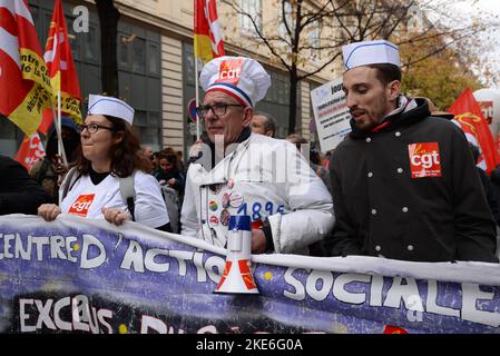 à mobilier pour les salaires en Paris, la cgt n'a pas réussie à mobilizer en nombre les différentes succursali professionnelle Foto Stock