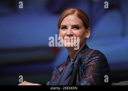 L'attrice STATUNITENSE SARAH RAFFERTY partecipa alla seconda edizione del concorso "Change Makers – Fashion: The Road Ahead for Vogue Greece" presso la sala concerti di Atene. Foto Stock