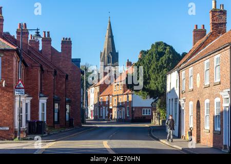 Chiesa di St Denys da East Gate, Sleaford, Lincolnshire, Inghilterra, Regno Unito Foto Stock