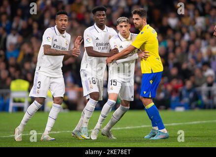 Madrid, Spagna. 10th Nov 2022. La Liga incontro di calcio spagnolo la Liga Real Madrid vs Cadice allo stadio Santiago Bernabeu, 10 novembre 2022. Valverde 900/Cordon Press Credit: CORDON PRESS/Alamy Live News Foto Stock