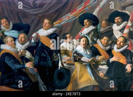 Il banchetto degli ufficiali della Compagnia di San Giorgio Militia nel 1627, Pittura di Frans Hals Foto Stock