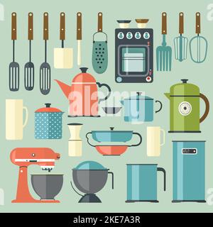 Set di utensili da cucina Illustrazione Vettoriale
