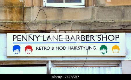 Penny Lane Beatles mod barbiere segno Foto Stock