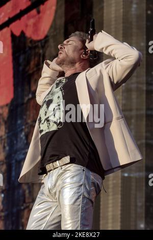 LONDRA, INGHILTERRA: I Duran Duran hanno pubblicato il titolo The Great Oak Stage e chiuso il British Summertime Festival a Hyde Park. Con: Simon le Bon dove: Londra, Regno Unito quando: 10 lug 2022 credito: Neil Lupin/WENN Foto Stock