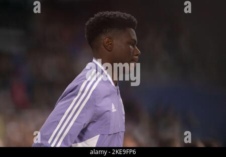 10th novembre 2022; Stadio Santiago Bernabeu, Madrid, la Liga Santander, Real Madrid CF contro Cadice CF; Tchouameni Foto Stock