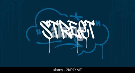 Hip Hop mano scritto Urban Art Style Word Street Vector Illustration Template Illustrazione Vettoriale