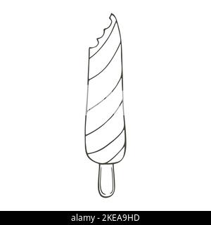 Colorazione elemento grafico per il tuo progetto. Illustrazione in stile disegno a mano. Papsiclo multicolore. Icona, segnaposto, adesivo, cartello Illustrazione Vettoriale