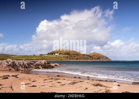 FireMorse Beach sulla costa nord-occidentale atlantica della Scozia Foto Stock