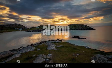 Achmelvich Bay nell'estremo nord della Scozia Foto Stock