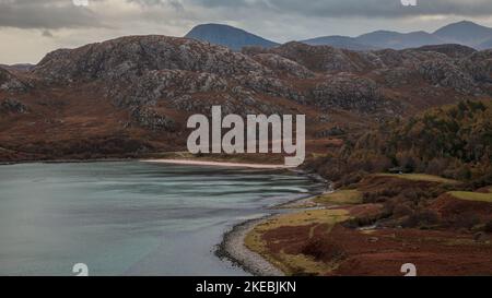 Gruinard Bay nelle Highlands della Scozia Foto Stock