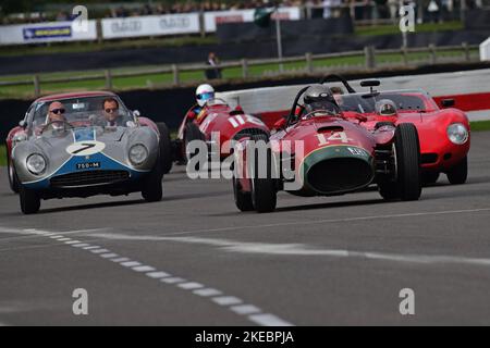 Lancia Ferrari D50A, Ferrari 750 Monza, Ferrari 75th Anniversary Celebration, vetture da competizione pre-1966, Formula 1, F1, vetture GT, Prototipi sportivi, Go Foto Stock