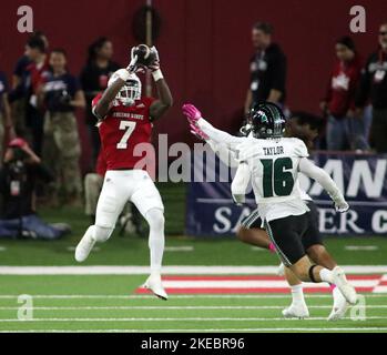 5 novembre 2022 - Fresno state Bulldogs running back Jordan Mims (7) fa una partita tra i Fresno state Bulldogs e le Hawaii Rainbow Warriors al Valley Children's Stadium di Fresno, CA - Michael Sullivan/CSM Foto Stock