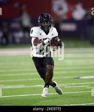 5 novembre 2022 - Hawaii Rainbow Warriors Rrunning Back Tylan Hines (24) in una partita tra i Fresno state Bulldogs e le Hawaii Rainbow Warriors al Valley Children's Stadium di Fresno, CA - Michael Sullivan/CSM Foto Stock