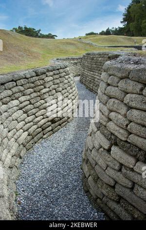 Trincee canadesi vicino al monumento di guerra, Vimy, Foto Stock