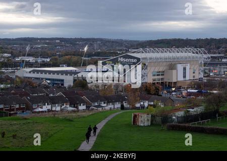 Leeds, Regno Unito. 11th Nov 2022. Vista generale di Elland Road, sede di oggi durante la Coppa del mondo di Rugby League 2021 SemiFinal Match Australia vs Nuova Zelanda a Elland Road, Leeds, Regno Unito, 11th novembre 2022 (Photo by Craig Thomas/News Images) Credit: News Images LTD/Alamy Live News Foto Stock