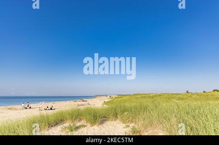 Paesaggio estivo di Gin Beach (spiaggia del lago orientale) a montauk, NY Foto Stock