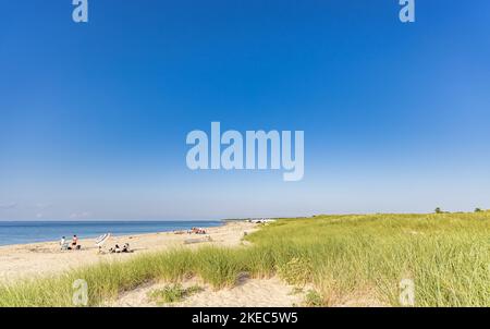 Paesaggio estivo di Gin Beach (spiaggia del lago orientale) a montauk, NY Foto Stock