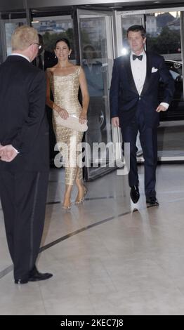 Copenaghen /Danimarca .il principe ereditario Frederik e la principessa ereditaria Mary arrivano alla cerimonia di premiazione della cultura di Pricness mary e del principe Frederik ad Operhus il 14 settembre 2008 (FOTO DI Francis Joseph Dean/Dean Pictures) Foto Stock