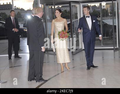 Copenaghen /Danimarca .il principe ereditario Frederik e la principessa ereditaria Mary arrivano alla cerimonia di premiazione della cultura di Pricness mary e del principe Frederik ad Operhus il 14 settembre 2008 (FOTO DI Francis Joseph Dean/Dean Pictures) Foto Stock