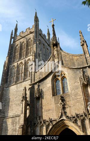 Vista esterna di St Andrews Church Mells Foto Stock