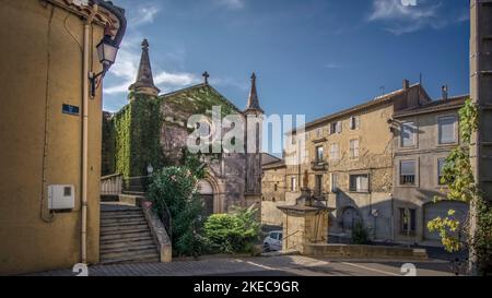 Chapelle des Pénitents a Saint Marcel sur Aude. Foto Stock
