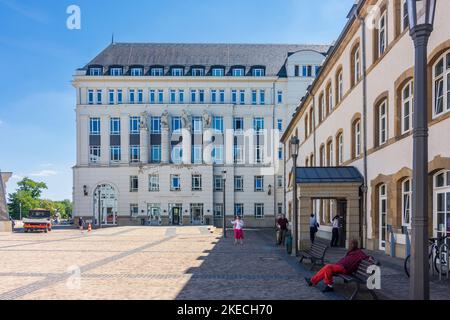 Città di Lussemburgo (Lëtzebuerg / Lussemburgo), Cité judicaire, Plateau St. Esprit (zona giudiziaria, Plateau St. Esprit) nel centro storico, Lussemburgo Foto Stock