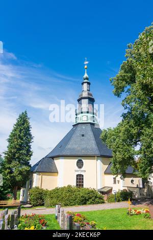 Seiffen (Erzgebirge), chiesa di Seiffen in Erzgebirge, Monti ore, Sachsen, Sassonia, Germania Foto Stock