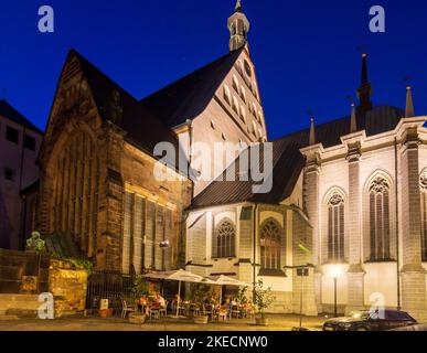 Freiberg, piazza Untermarkt, Cattedrale di Sachsen, Sassonia, Germania Foto Stock