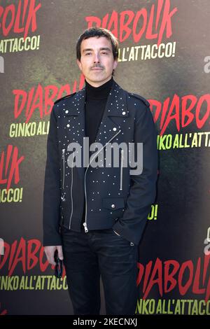 Roma, Italia. 11th Nov 2022. Diodato partecipa alla fotocellula 'Diabolik - Ginko all'attacco' al Cinema Barberini di Roma. 11th novembre 2022 Credit: dpa/Alamy Live News Foto Stock