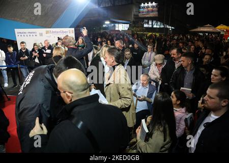 Zagabria, Croazia. 11th Nov 2022. L'ex calciatore croato Darijo Srna ha presentato il suo libro autobiografico "Zasto te zovu Srna (perché ti chiamano Srna)?" Alla fiera internazionale del libro Interliber a Zagabria, Croazia, il 11 settembre 2022. Foto: Zeljko Hladika/PIXSELL Credit: Pixsell agenzia foto e video/Alamy Live News Foto Stock