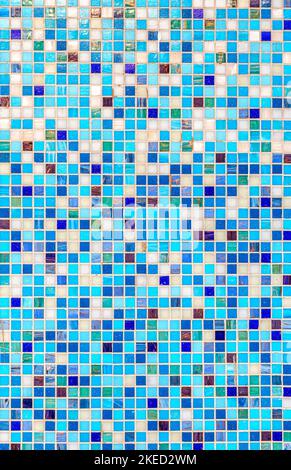 Sfondo dalle tessere di mosaico in tonalità blu e bianco Foto Stock